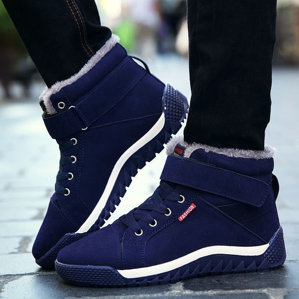 Winter Plush Warm Cotton Shoes Men&#039;s Martin Waterproof Thickened High Top Snow Boots Non Slip Large