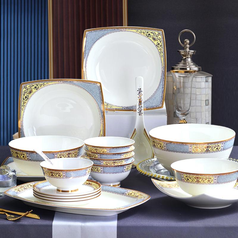 Dishes & Plates Normal Bowl Dinner Plate Sets Party Dessert Minimalist Ceramic Breakfast Assiettes De Table Dinnerware DL60PZ