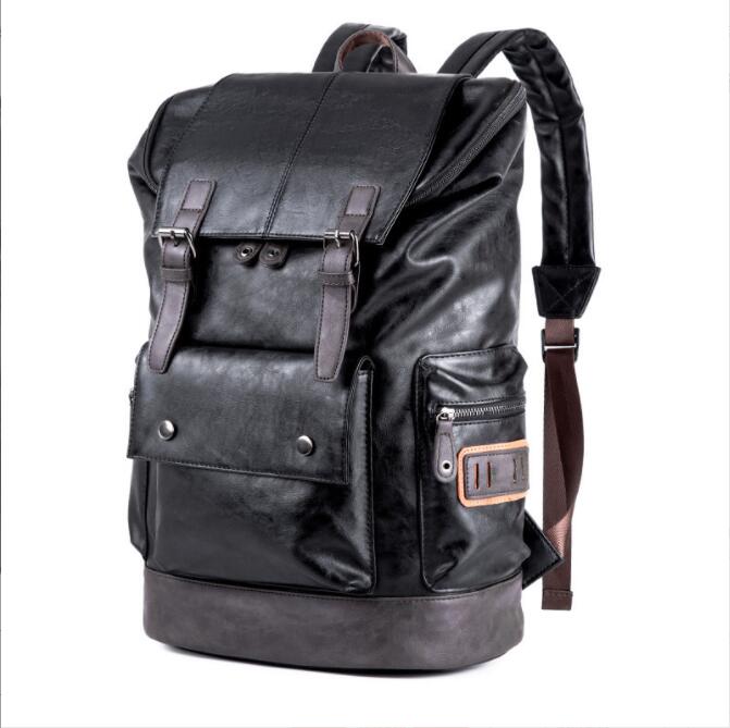 Factory wholesale brand men bag fashionable large capacity leather backpack retro color casual mens backpacks outdoor travel leathers handbag