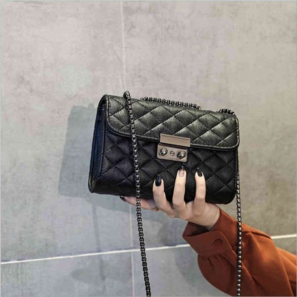 Bags Handbag Hands Korean Fashion Small Trend Women&#039;s Youth Chain Lingge Bag Girl Single Shoulder Messenger