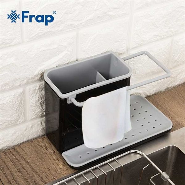 Kitchen Storage Shelf Sponge Holder Draining Sink Organizer Rack Tidy Utensils Towel Stands Gadgets Accessories 211112