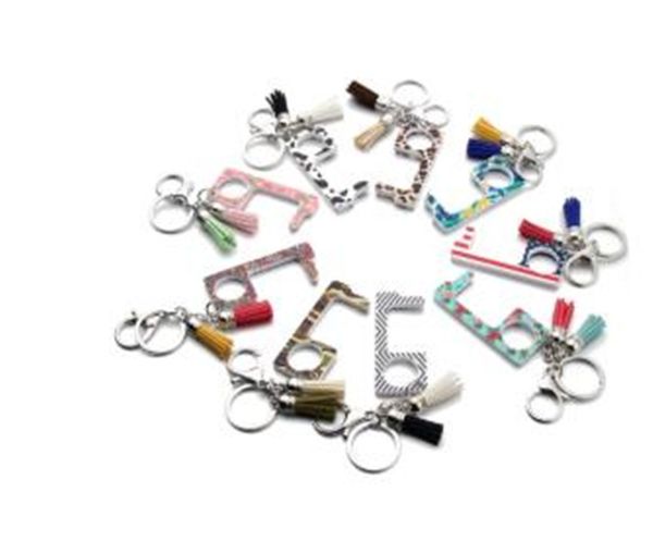 Hand Metal EDC Contactless Safety Door Opener Multi-functional keychain Brass Hand Tool keychain accessories fashion keychain