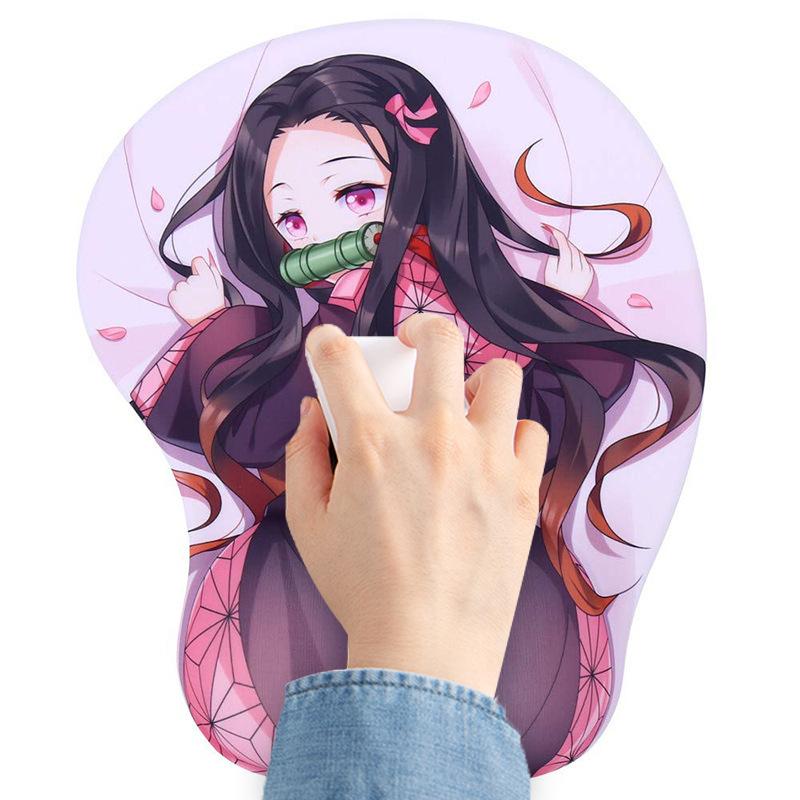 Mouse Pads & Wrist Rests Anime Creative Cute Beauty Simulation Silicone Wristband Gaming Notebook Pad Desktop Computer 3D Super Soft