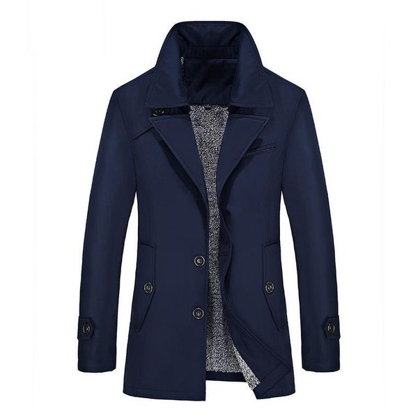 Men&#039;s Trench Coats 2021 Winter Jacket Mens Overcoat Windbreaker Cappotto Uomo Slim Fit Plus Size Coat