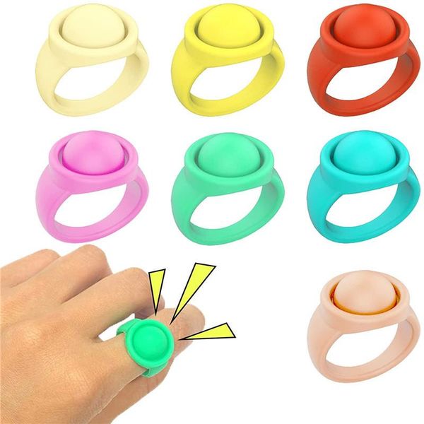 NEW New Fidget Toys finger Press bubble to relieve anxiety silicone jewelry bracelet desktop educational ring decompression toy gift