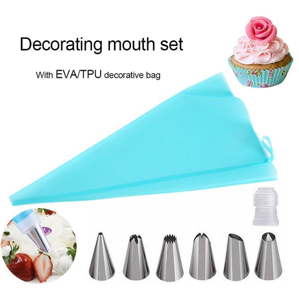 Bakeware Decorating Bag Candy Cake Pastry Set Stainless Steel 8 Piece Sets Tool Equipment Accessories Nozzle Cream Baking Boquilla Para Crem