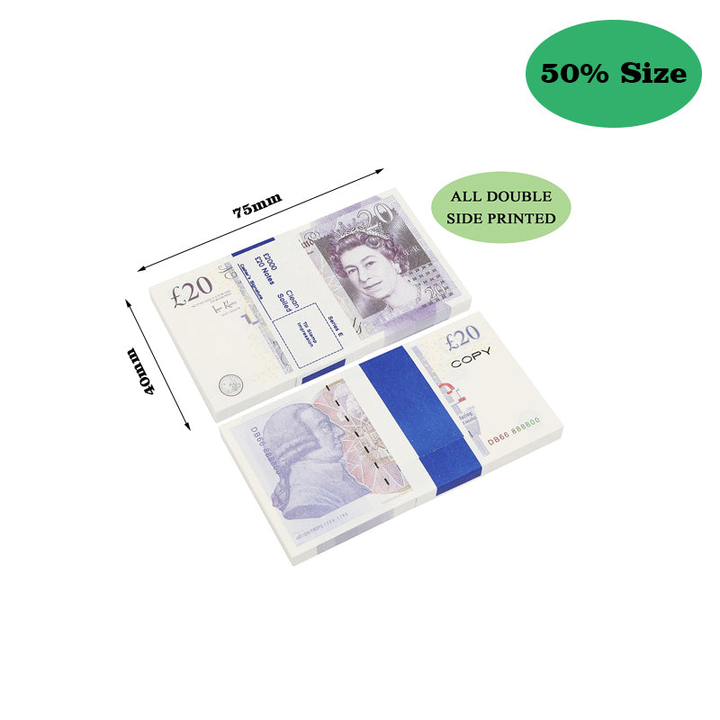Realistic Prop Money British Paper Money Pound EU Copy 100pcs pack Nightclub Movie Fake Banknote For Money Collection Bar Isxui