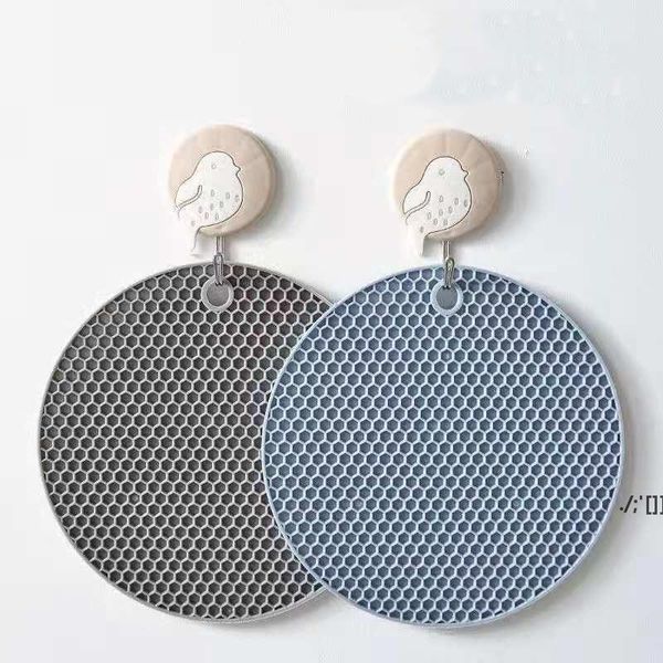 Rubber Potholder Table Mat Kitchen Pot Mats Coaster Bowl Desk Non-slip Pads Round Decoration Accessories Exquisite RRE11776