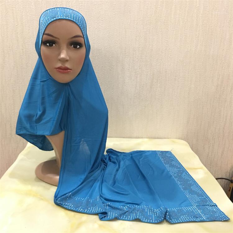 Scarves Malaysia Woman Hijab One Loop Instant Scarf Lady Silk Headwraps Crystal Shawls Wholesale