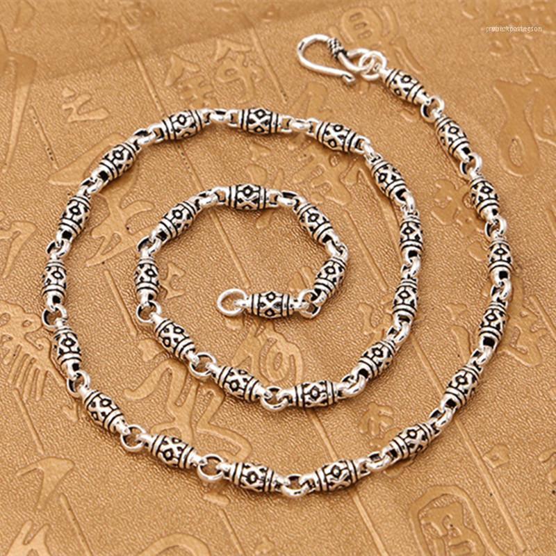 Chains 65g 925 Sterling Silver Jewelry Initial Necklace 6MM Thickness Chain Men Gift Thai Long&Choker Fashion Necklace1