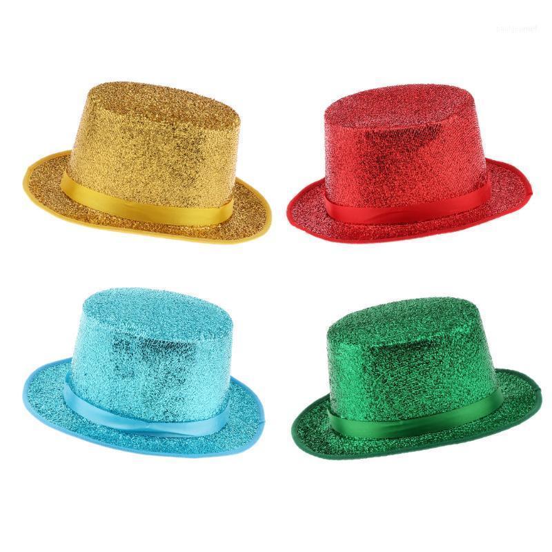 Kids Adults Glitter Sequin Top Hat Magician Gentleman Fancy Dress Party Hat1