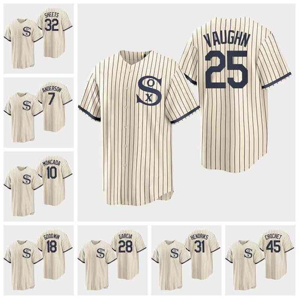 Baseball Jersey #74 Eloy Jimenez 10 Yoan Moncada 7 Tim Anderson 79 Jose Abreu Custom White Field of Dreams Men Women Youth size S-4XL 1118