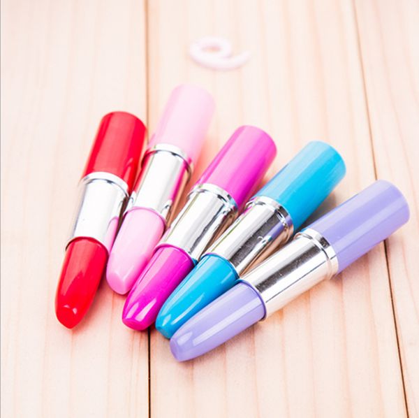 5 Colros Lipstick Ballpoint pen Kawaii Candy Color Plastic Ball Pen Novelty Item Stationery DH4855