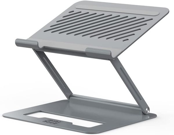 Laptop Stand for Desk, Aluminum Ventilated Computer Stand with Heat-Emission Holes,Ergonomic Height Angle Adjustable Laptop Riser Foldable L