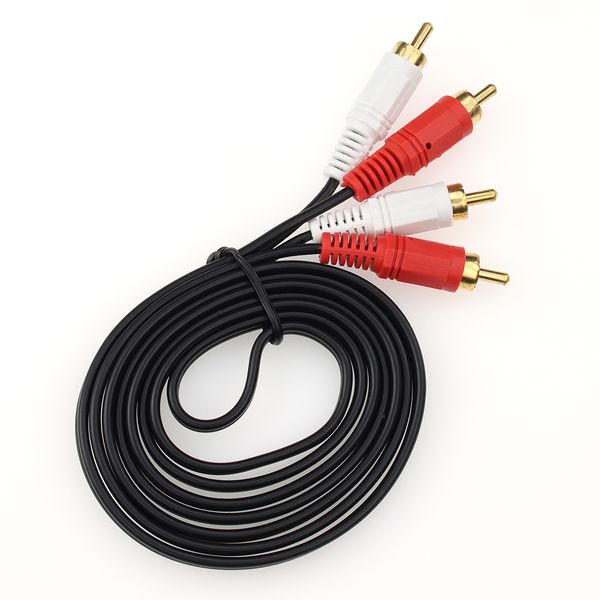 1.5M 2 RCA Male To 2RCA Male Audio Video Cable RCA AV Cord Splitter Wire for DVD Sound TV Box Louder