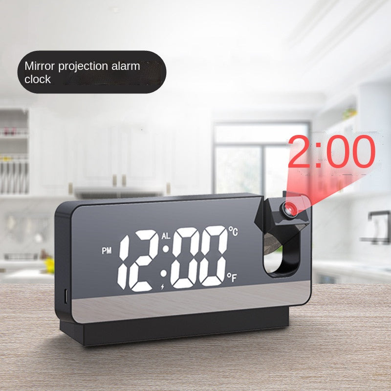 Temperature Multifunctional Projection Alarm Clock Creative Led Mirror Electronic Digital Clock Large Screen (The logistics price Pls Contact us)