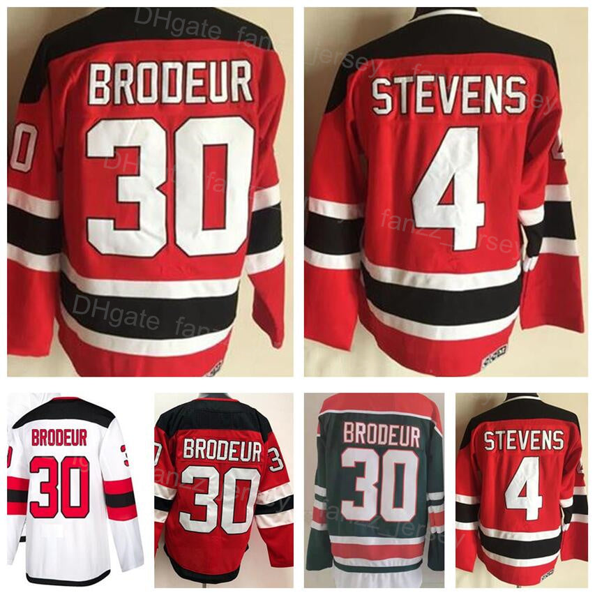 Men Ice Hockey Retro 30 Martin Brodeur Vintage Jerseys 4 Scott Stevens Embroidery And Stitched Home Red White Green Away For Sport Fans Breathable T