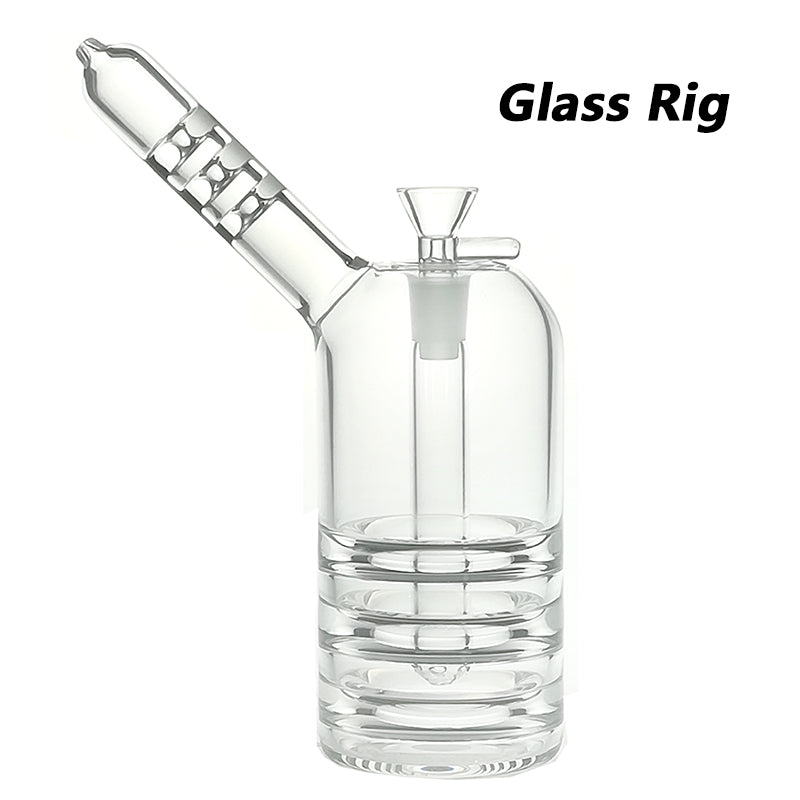 Glass bong Hookah Rig-Bubbler for smoking 8.5inch Height and perc with 14mm Glass bowl 650g weight LK-BU062