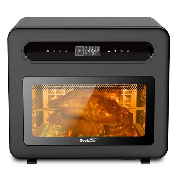 Food Processing Equipment Geek Chef Steam Air Fryer Toast Oven Combo 26 QT Convection Countertop 50 Cooking Presets 6 Slice 12&quot; Pizza B