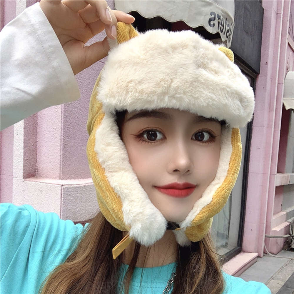 Korean Lei Feng protection thickened warm outdoor cycling cold proof cap cute cat ear youth Winter