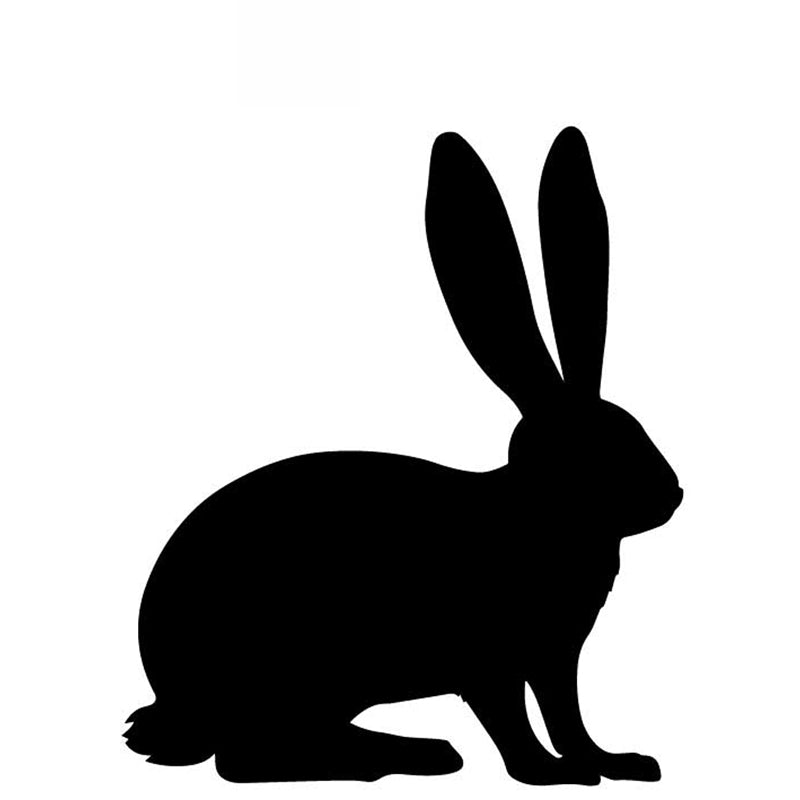 Cute Rabbit Pattern Cartoon Sticker High Quality Car Window Decoration Personality Pvc Waterproof Decal Black-white, 15cm*13cm