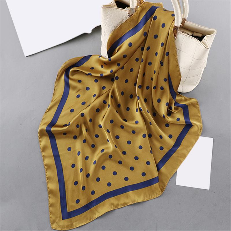 Scarves Korean Women&#039;s Silk Fashionable And Simple Hit Color Wild Small Scarf Printed Squares