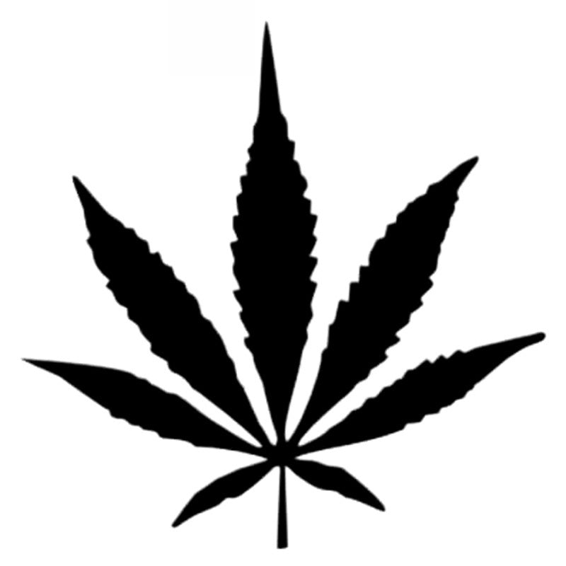 Car Sticker Hemp Leaf Fashion Styling Sticker Decal Accessories Creative Waterproof Sunscreen Black-white,14cm*14cm