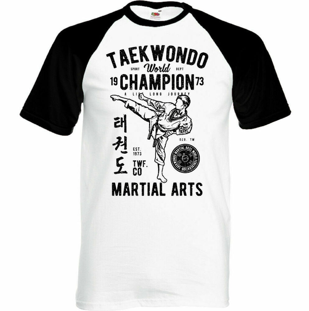 Taekwondo World Champion Mens Martial Arts T-Shirt Training Top MMA Competition