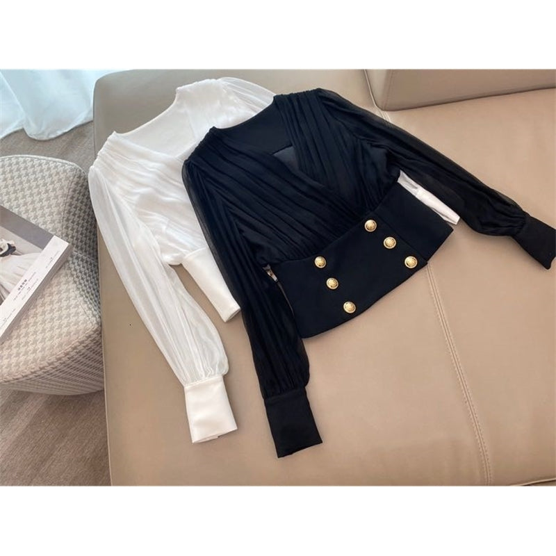 Women&#039;s CH04250 Fashion Blouses & Shirts Runway European Design party style Clothing