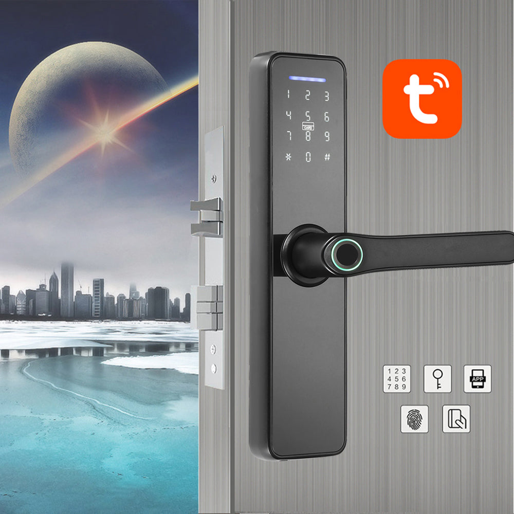 WAFU 007 Tuya WIFI Door Lock Fingerprint Password Card Key Unlock for Home Hotel Office Tenants