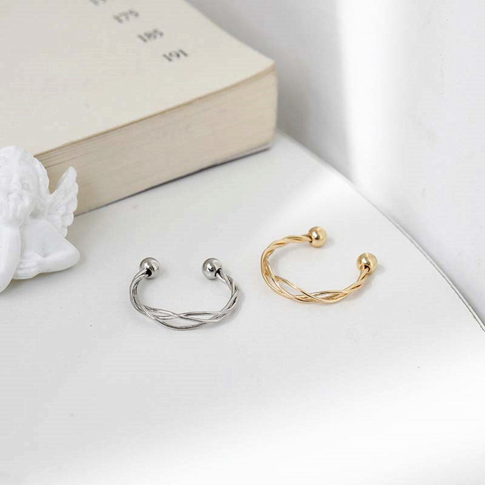 2021 new cool wind adjustable simple personality, geometric knitting ring, hand ornament