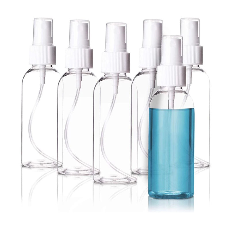 200pcs 2oz 60ml Fine Mist Bottle PET Clear Refillable Plastic Mist Perfume Spray Bottle with Mist Sprayer Pump