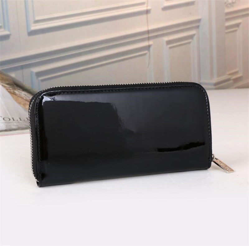 High Quality Patent Leather WALLET Women Long canvas Zipper Card Holders Purses Woman Wallets Coin bag