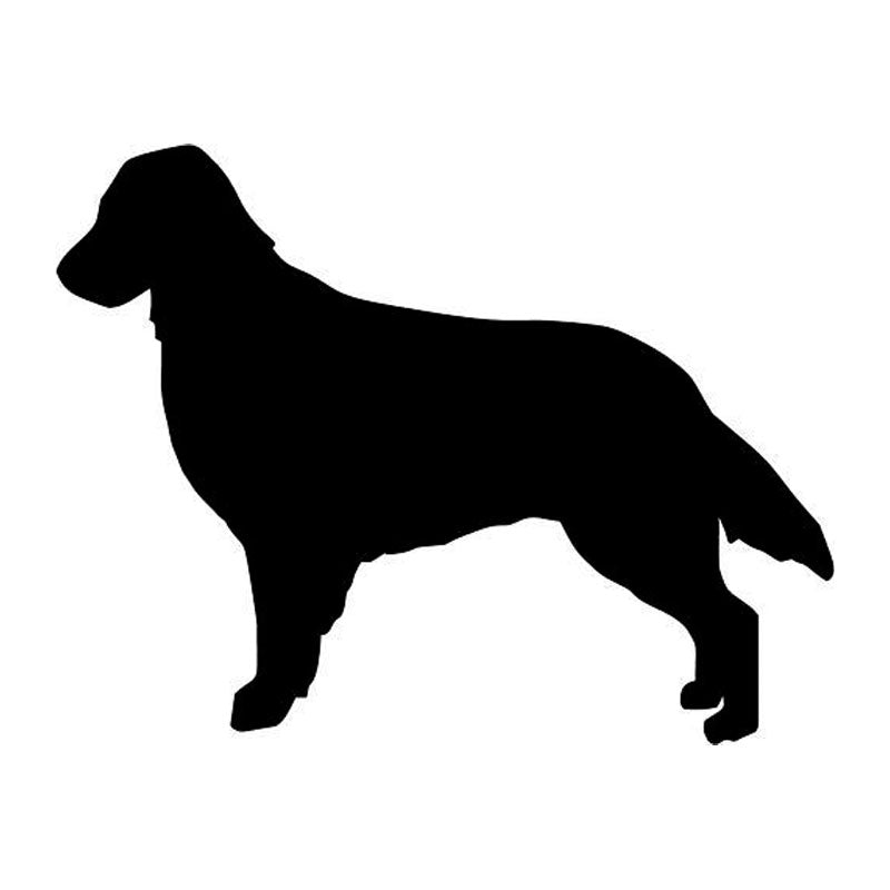 Car Sticker Interesting Flat Coated Hound Dog Decoration Decal Ideas Suitable for Various Models Black-white, 12cm*10cm