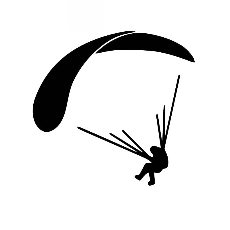 Parachute Decal Extreme Sports Sticker High Quality Car Decoration Personality Waterproof Decal Black-white, 15cm*16cm