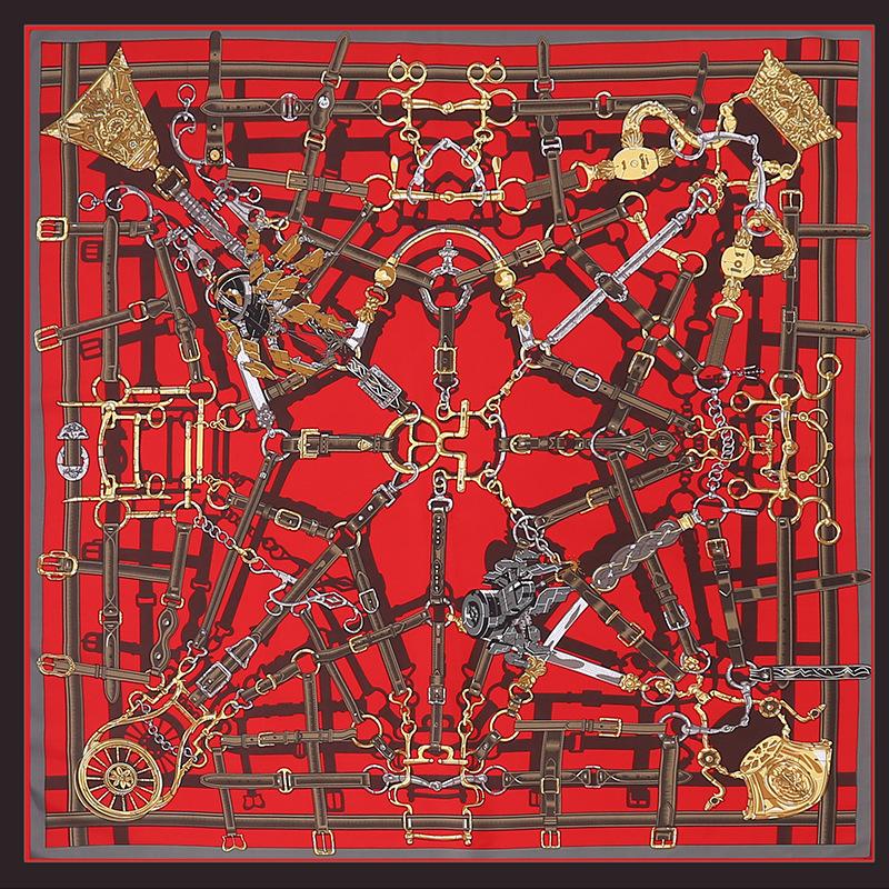 Scarves Chain Print Scarf Sunscreen Shawl Women&#039;s In Spring And Summer 130*130cm