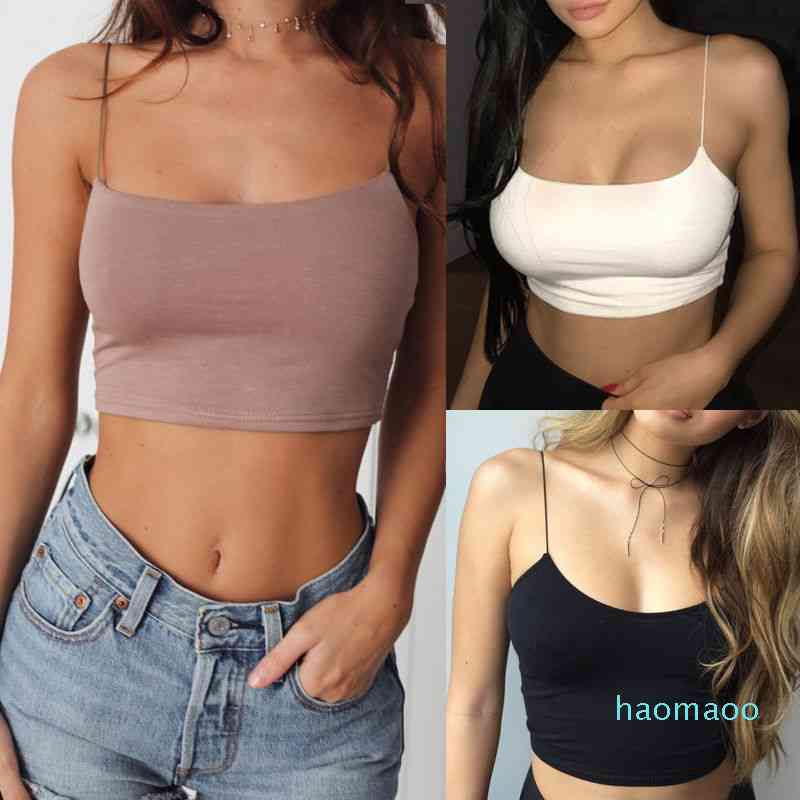 Camisoles & Tanks Fashion Soft Cotton Bustier Bra Strapless Vest Crop Top Bralette Blouse Singlet TCAS