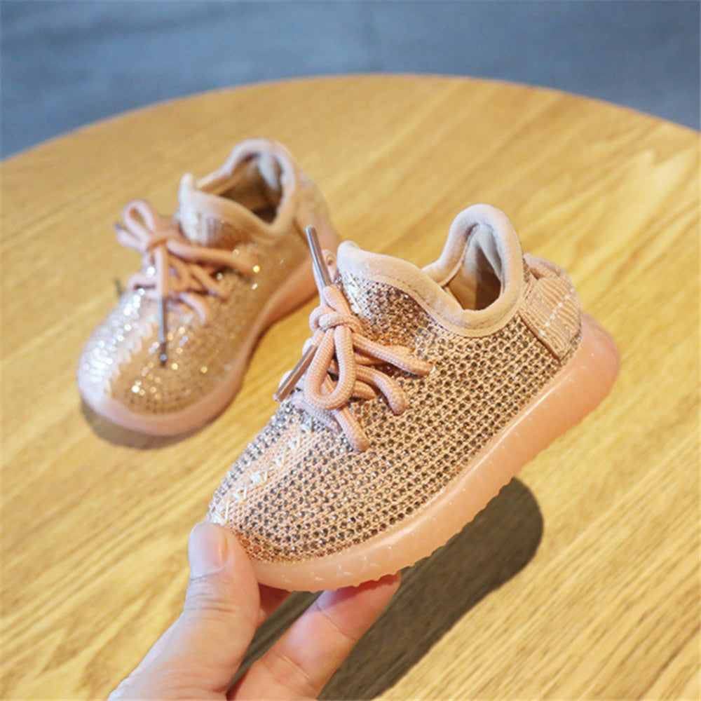 Spring-Autumn Baby Girl Boy Toddler Shoes Infant Rhinestone Sneakers Coconut Shoes Soft Comfortable Kid