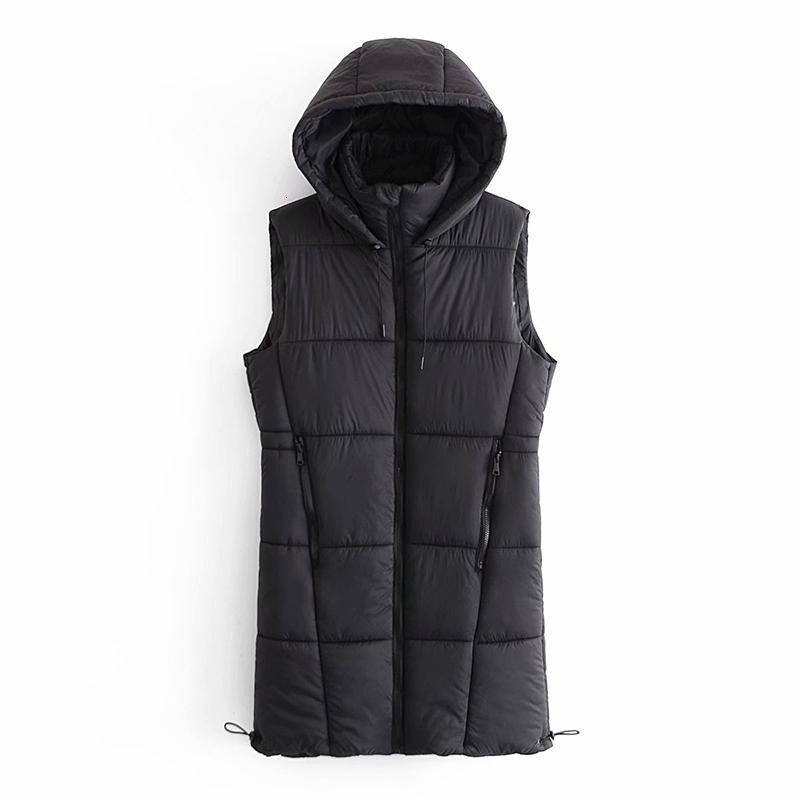 Women Fashion Vest Coat zipper Hooded long jackets Cotton clothes Female Outerwear Chic Tops