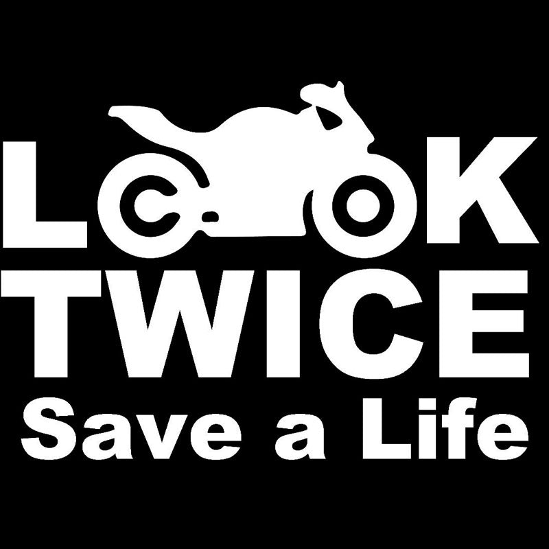 LOOK TWICE SAVE A LIFE Car Stickers, Stylish Car Decoration Accessories, Decals, Creative Waterproof Black-white, 15cm*10cm