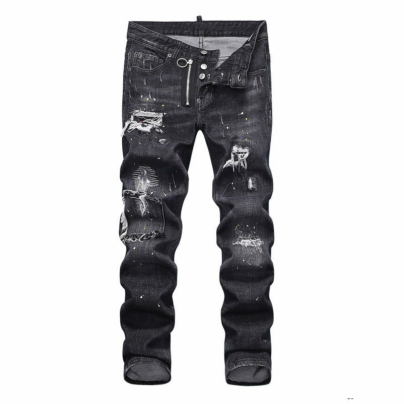 Men&#039;s Jeans mens designer jeans denim luxury black skinny ripped pants the version fashion Italy brand bike motorcycle rock reviva