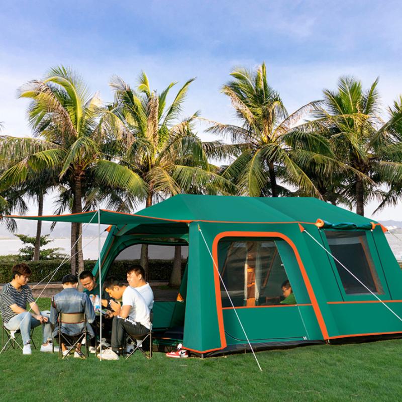 Automatic 2 Rooms 1 Hall 5-10 Person Use Double Layer Waterproof Four Season Windproof Camping Tent Large Gazebo Tents And Shelters