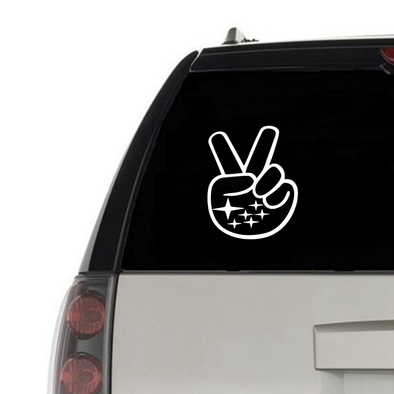 For Subaru Peace Sign Hand Wave Vinyl Art Sticker Car Window Decor Subaru Logo Laptop Decals for Apple MacBook Air Decoration