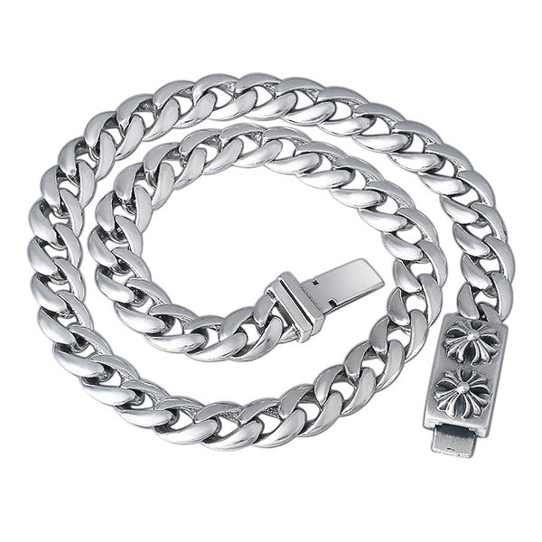 925 sterling silver double crosses link chain choker necklaces American European handmade designer antique punk gothic luxury jewelry accessories gi