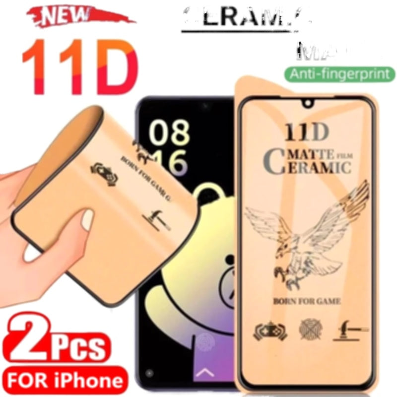 Matte Frosted Ceramic Tempered Glass Screen Protectors for IPhone 12 11 Pro Max X XS XR 7 8 Plus