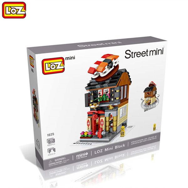 Loz City Mini Street View Diy Assembly Architecture 3d Model House Shop Educational Kids Gifts Toys Buliding Blocks Loz Sushi C0331