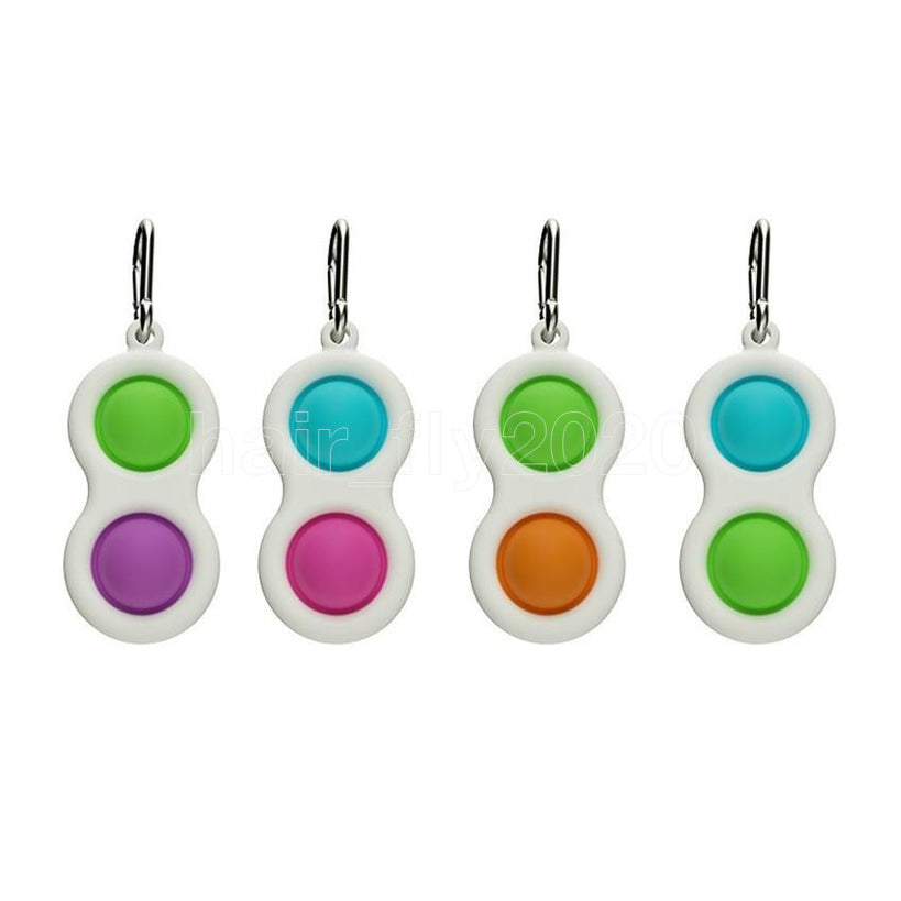 DHL 3-7 days delivery Push Bubble simple dimple Key Ring Fidget Toys Keychain Kids Adult Novel Squeeze Bubbles Puzzle Finger Game