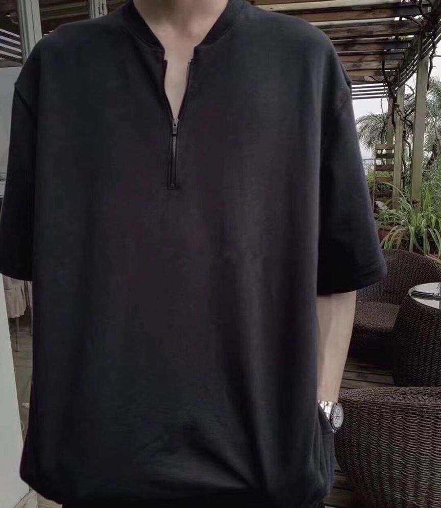 t shirt 19ss Latest TOP hip hop Justin Bieber Half zipper Men Women Short sleeve Fashion Street attire T-shirt Cotton shirt TEES