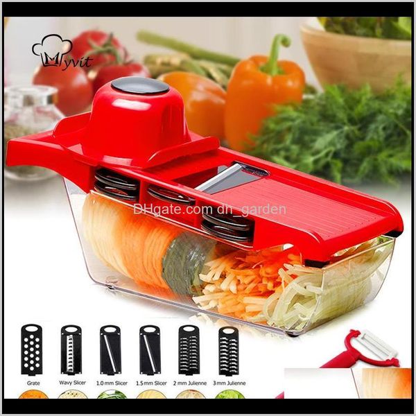 Tools Multi Vegetable Fruit Mandoline Slicer Cutter Grater Potato Carrot Cheese Peeler Cutting Kitchen Accessories 6 Stainless Steel B Yethp