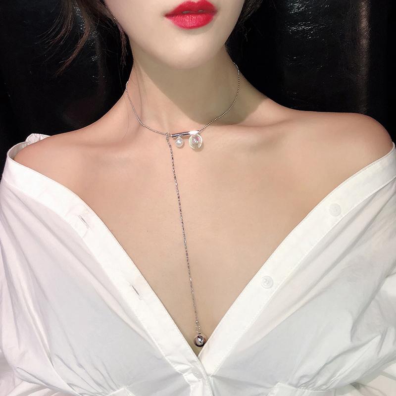 Women Simple Neck Accessories Collarbone Chain Necklace Cold Wind Pendant Chokers